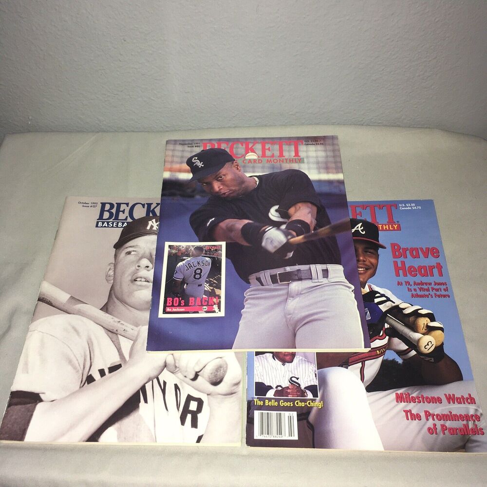 MLB Beckett Baseball Card Monthly #80 #127 #143 Nov 1991 Oct 1995 Feb1997